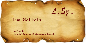 Lex Szilvia névjegykártya