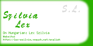 szilvia lex business card